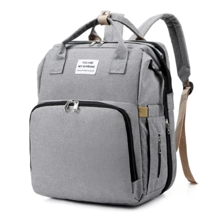 New Outdoor Folding Bag with Baby Can Sleep Mommy Bag Multi-functional Bottle Backpack Diaper Backpack - Image 1