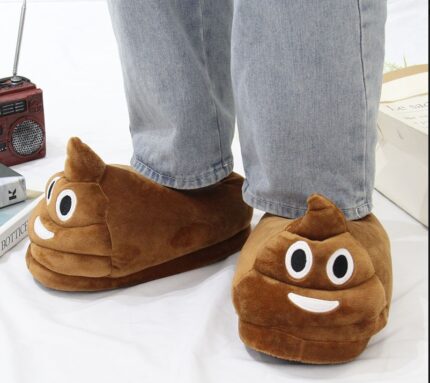 Plush Poop Slippers, Cute Funny  Poop Indoor Creative Warm Cotton Shoes Wholesale - Image 3