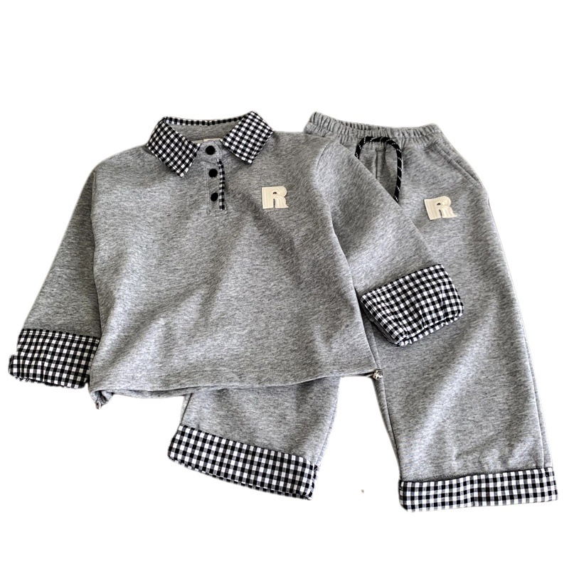 Two piece set of children's spring and autumn hoodies and pants