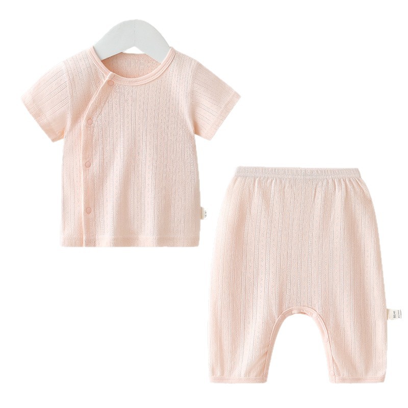 Baby Short Sleeve Long Pants Separated Set Lightweight Pure  Wear Top and Pants Two-Piece