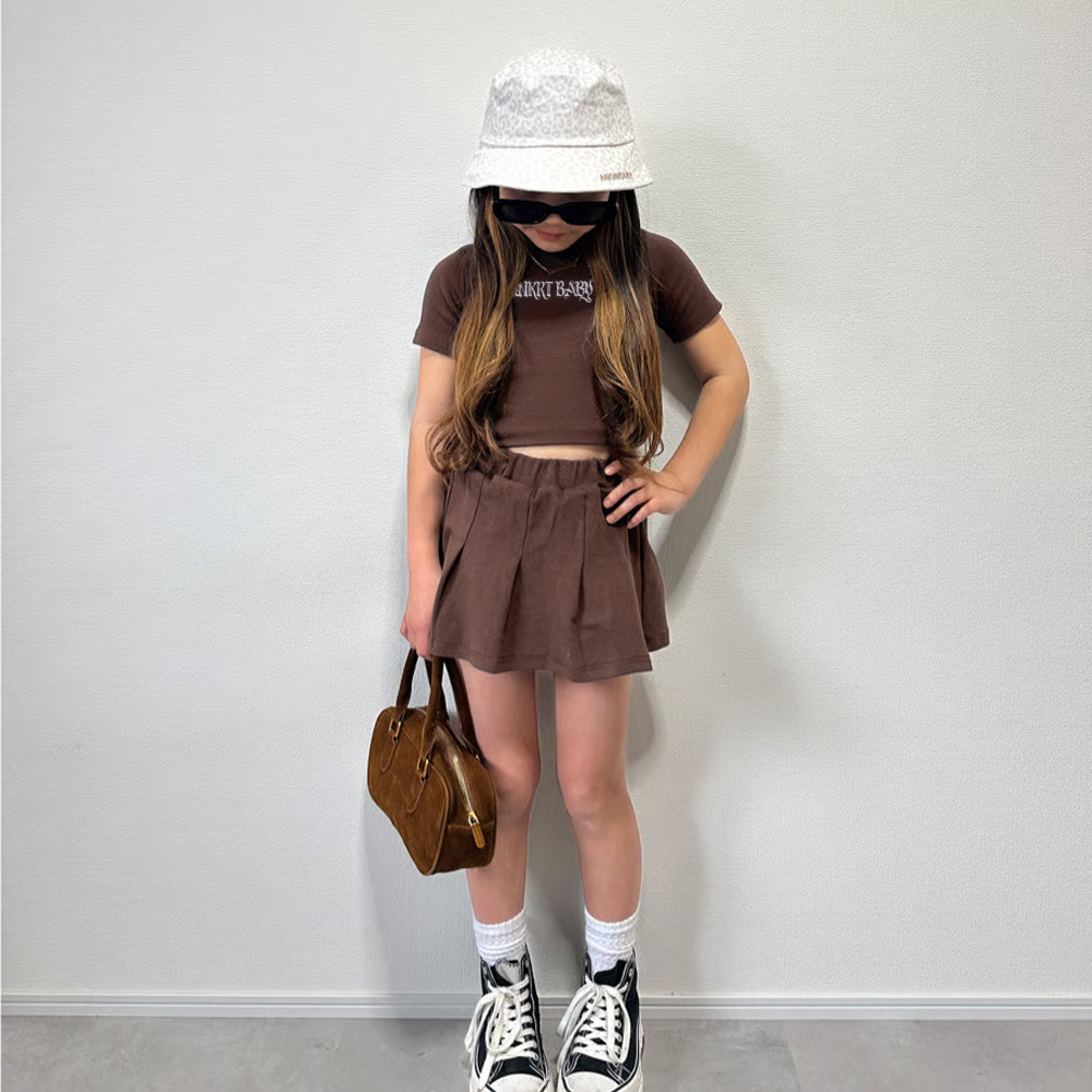 Kids Outfits for Girls, School Style Dress Set, Short Sleeve T-Shirt with Puffy Tennis Skirt - Image 4