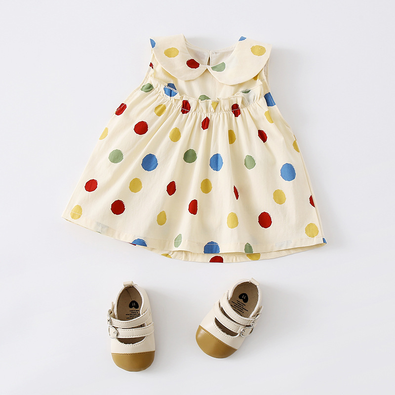 Children's Dot Print Butterfly Backless Dress for Toddler Girls