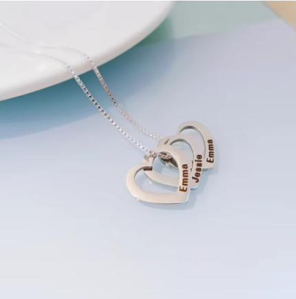 Stainless steel heart-shaped necklaces for women in three colors fashionable and versatile jewelry - Image 9