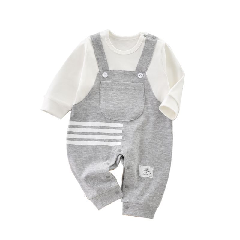 Baby Romper, Academic Style, Super Cute and Faux Two-Piece Casual Overalls Romper