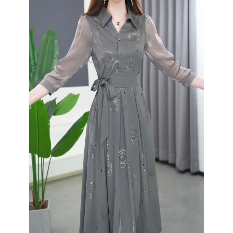 Womens Fashionable Long-sleeved Dress