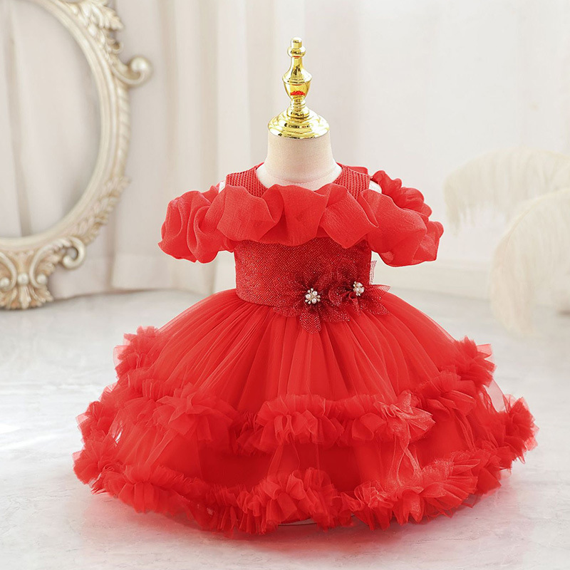 Children's fluffy mesh dress