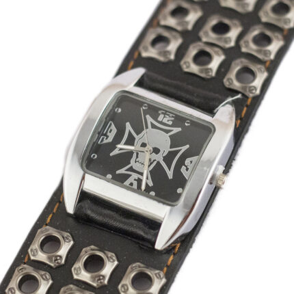 Men's Punk Silver Ghost Head Belt Watch - Image 5