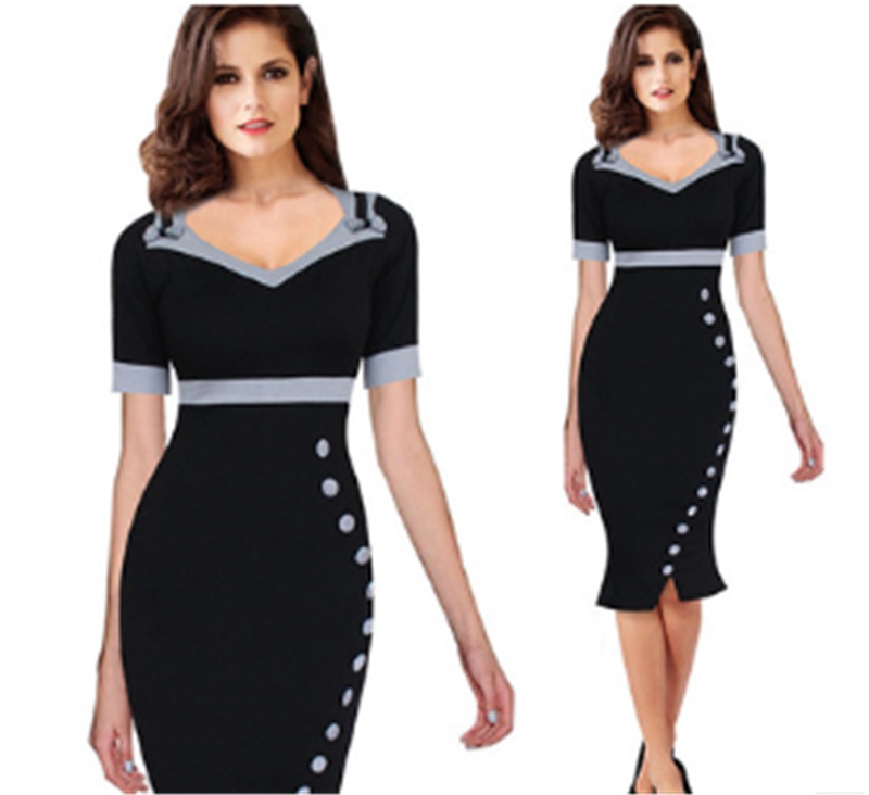 Ruffled Slim Wrap Hip Dress Short-sleeved Bowknot Fishtail Skirt