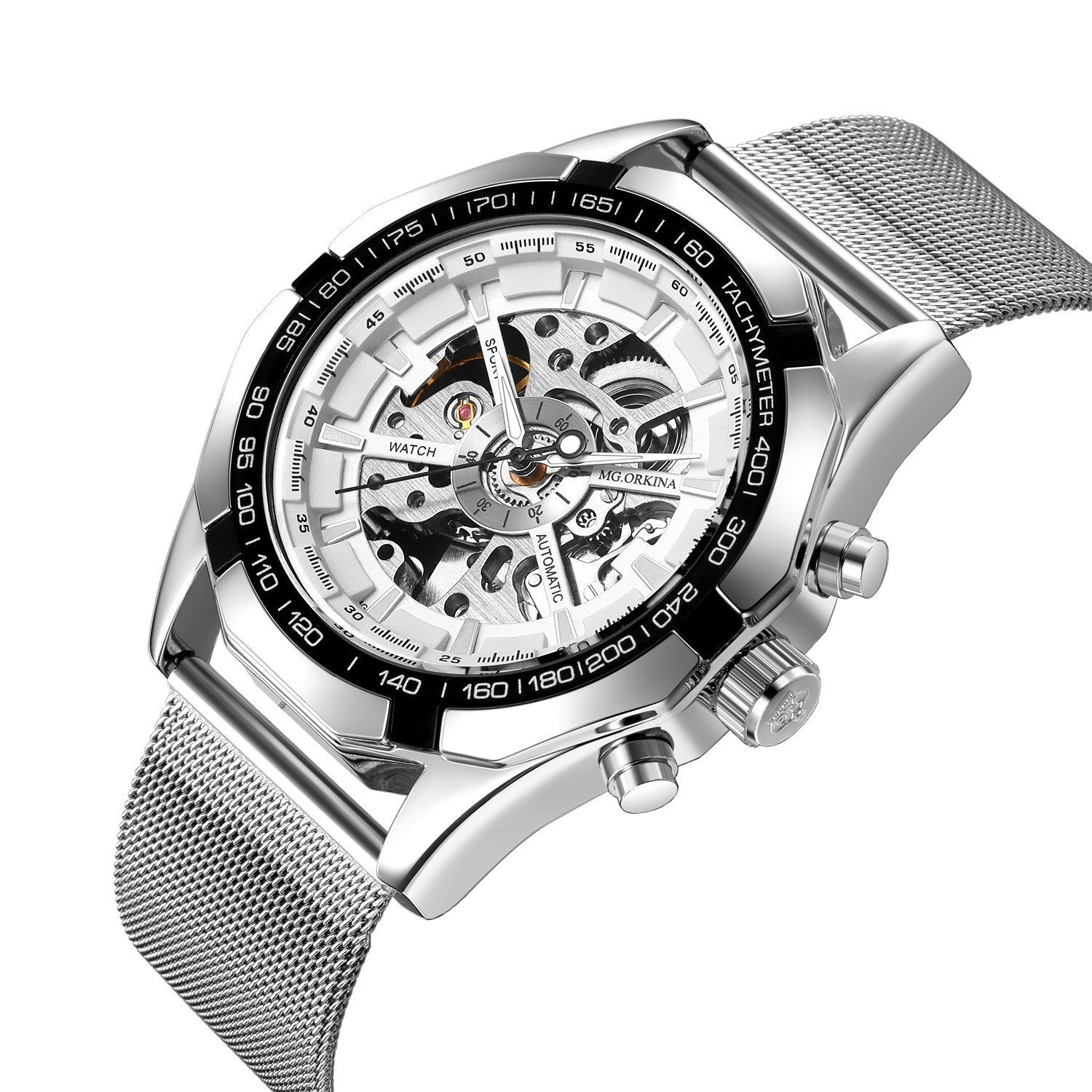 Full Hollow Mens Automatic Mechanical Watch Male Automatic Mechanical Watch Steel Band - Image 1