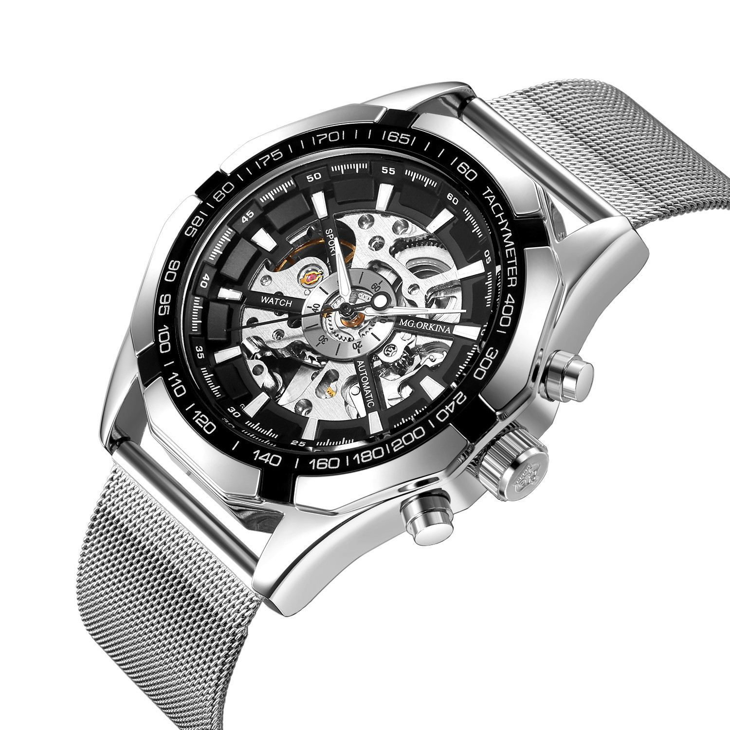 Full Hollow Mens Automatic Mechanical Watch Male Automatic Mechanical Watch Steel Band - Image 13