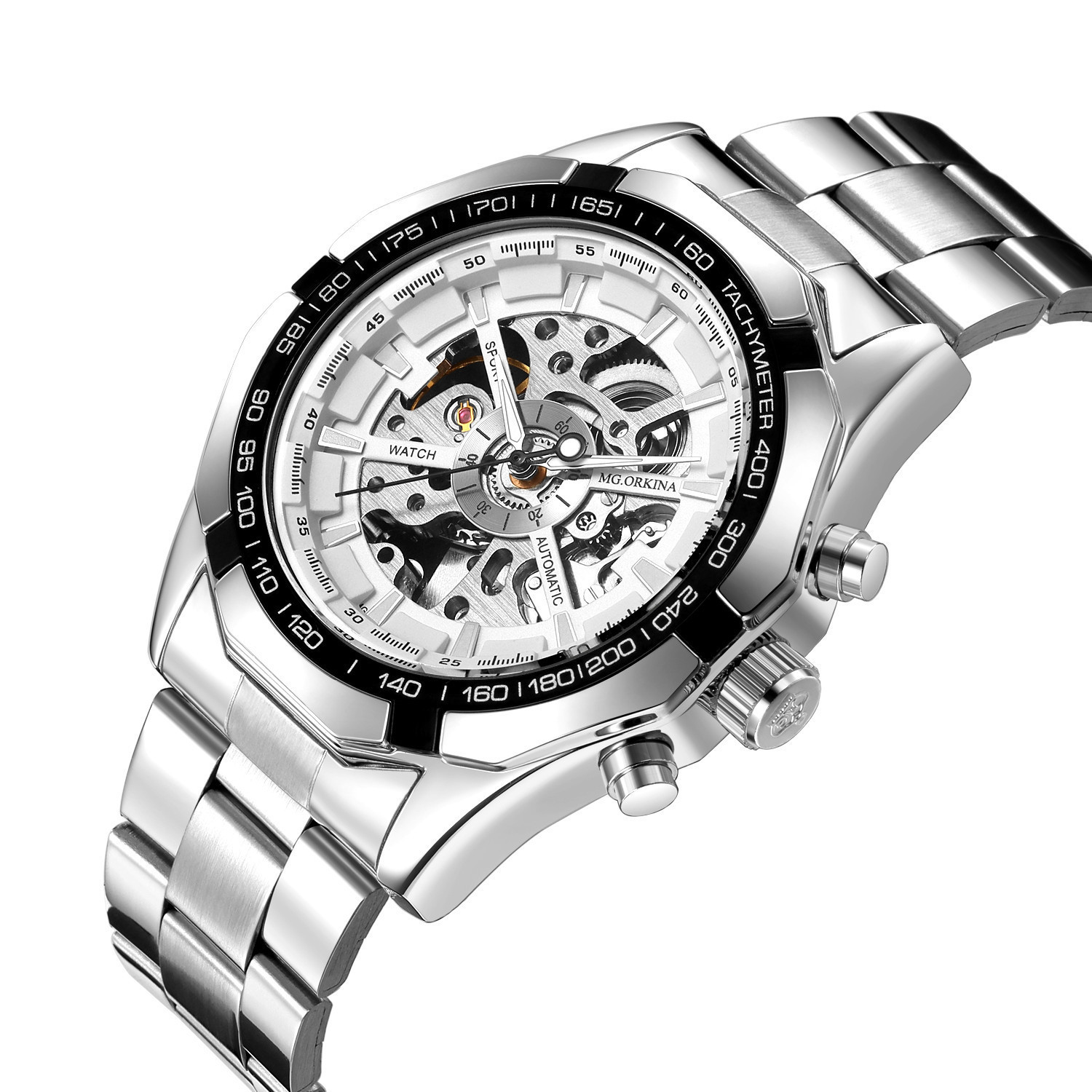 Full Hollow Mens Automatic Mechanical Watch Male Automatic Mechanical Watch Steel Band - Image 12