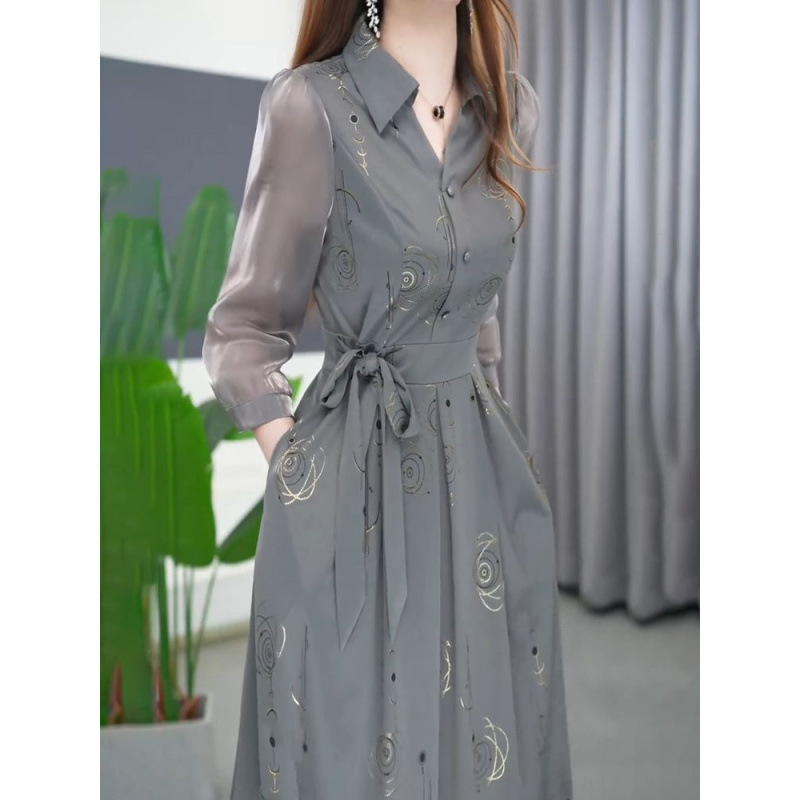 Womens Fashionable Long-sleeved Dress
