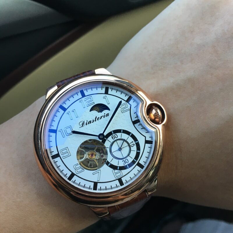 Leather mechanical watch