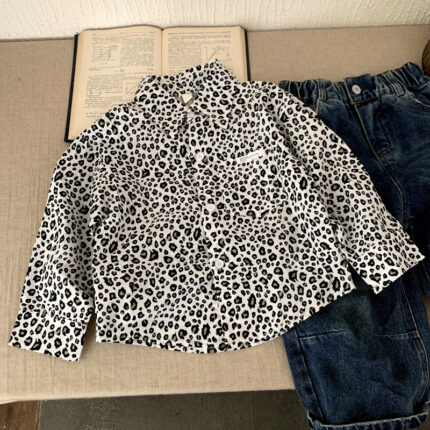 Boys' shirt leopard print versatile children's jacket - Image 6