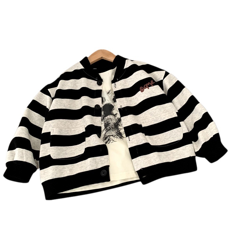 Striped Cardigan Versatile and Soft Top for Kids in Small and Medium Sizes