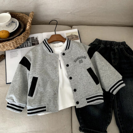 Boy's coat baby's autumn outfit baseball jersey autumn - Image 6