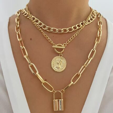 Alloy jewelry portrait layered necklace - Image 5