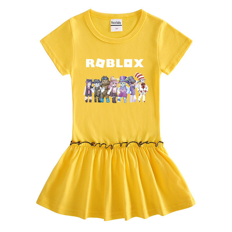 Children's short sleeved dress made of cotton