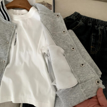 Boy's coat baby's autumn outfit baseball jersey autumn - Image 3