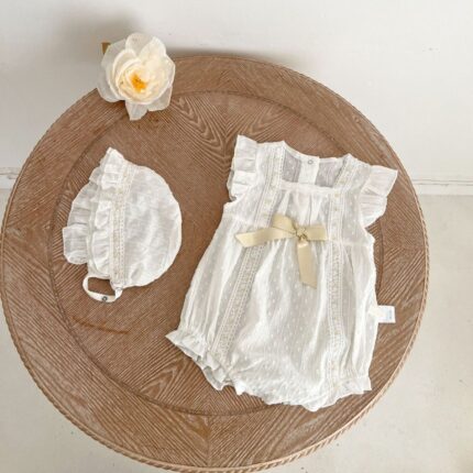 Baby Onesie Outfit Thin Royal Style Cute Set Short Sleeve Romper - Image 5
