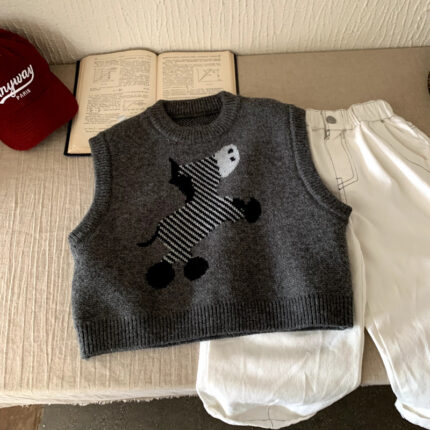 Boys' vest children's knitted vest spring and autumn - Image 2