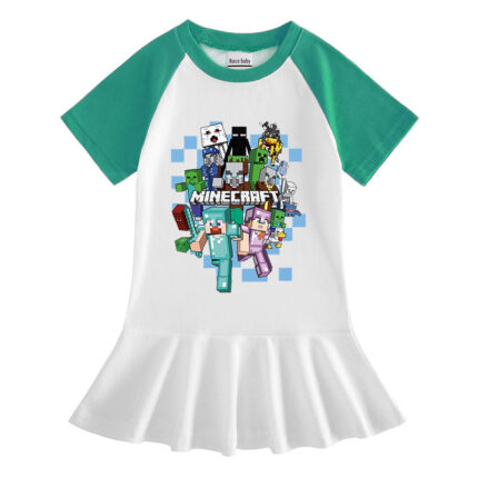 Children's cartoon half sleeved girls' dress - Image 1