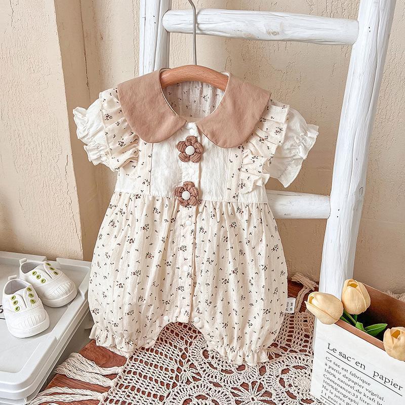 Lightweight Romper for Baby Girls, Short Sleeve