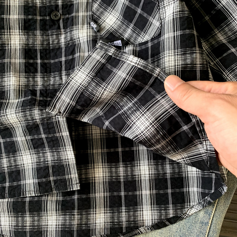 Checkered shirt for boys spring and autumn long sleeved shirt top
