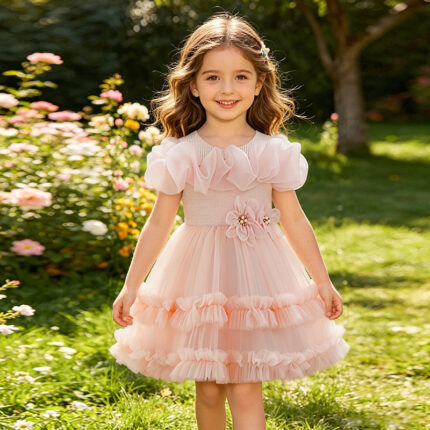 Children's fluffy mesh dress - Image 5