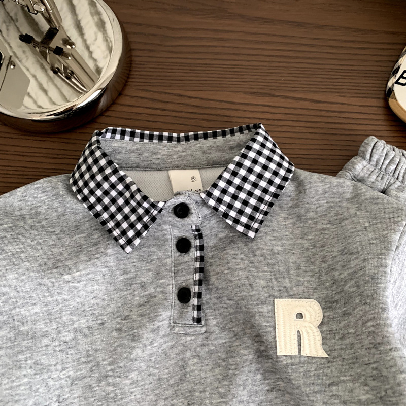Two piece set of children's spring and autumn hoodies and pants