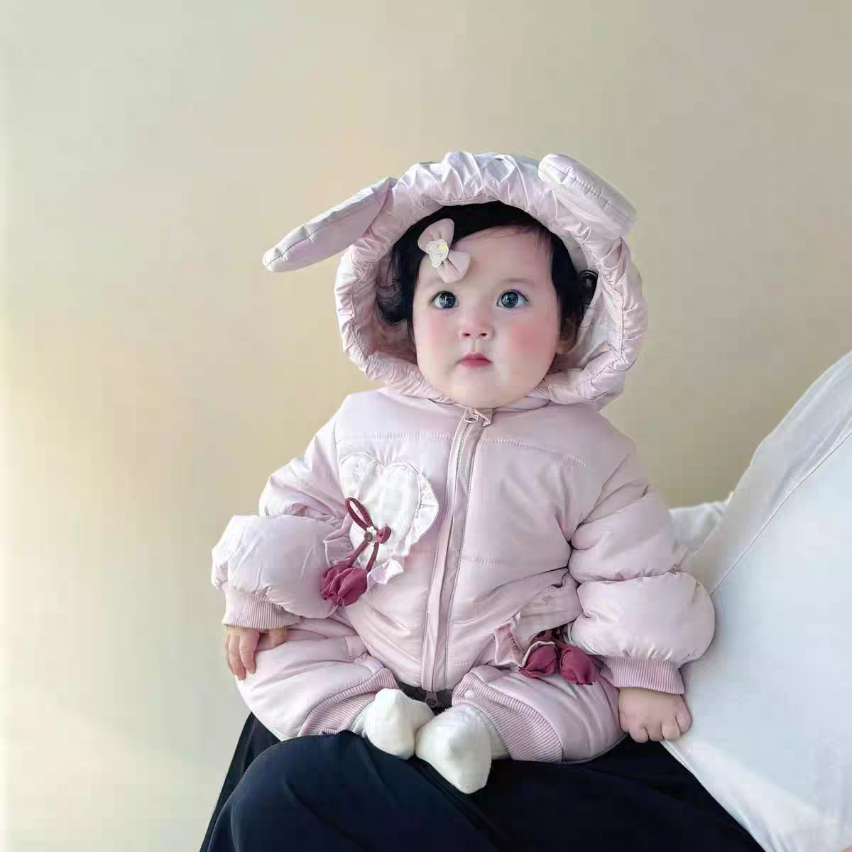 Romper Baby Fleece Coat Princess Stylish Winter Outfit Outerwear - Image 3
