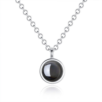 Necklace, a pair of men's and women's engraved photos, projection, I love you pendant, collarbone chain - Image 6