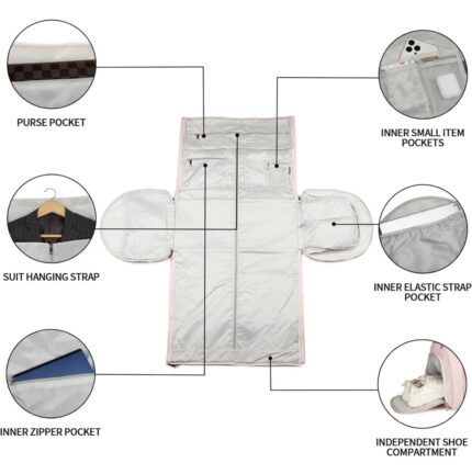 Travel bag with shoe bag coat storage bag luggage bag with carrying lever men's and women's business trip bag - Image 6