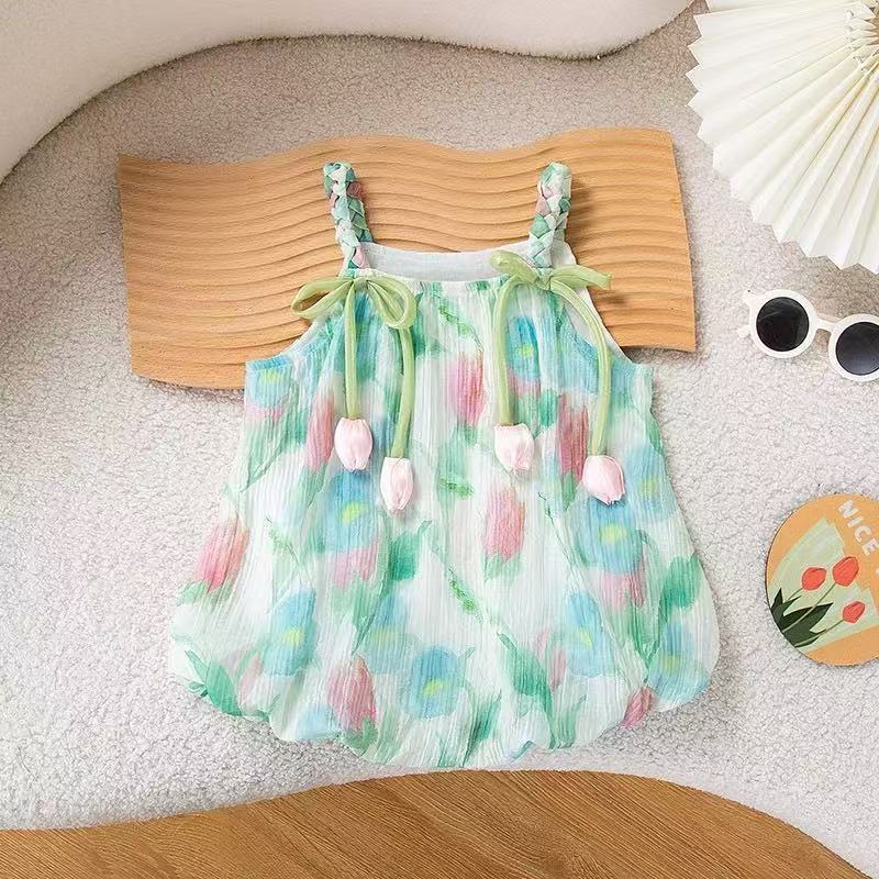 Cute Baby Girl  Romper, Thin Sleeveless Princess Style Onesie