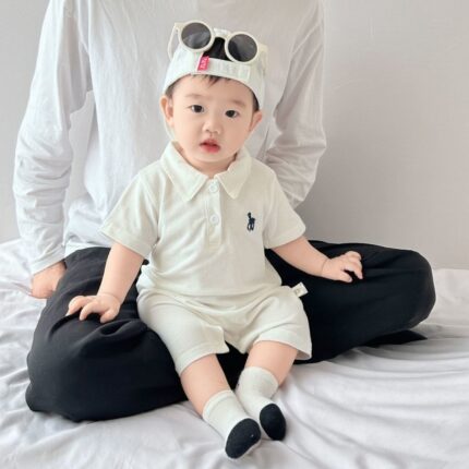Baby Boy Short Sleeve Onesie Lightweight Outing - Image 7