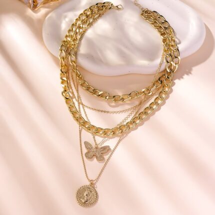 Alloy jewelry portrait layered necklace - Image 9