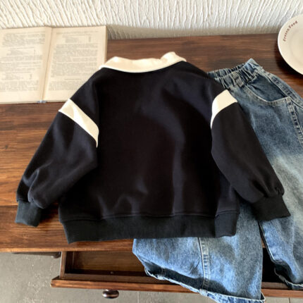 Striped polo shirt baby base shirt girls' top - Image 4