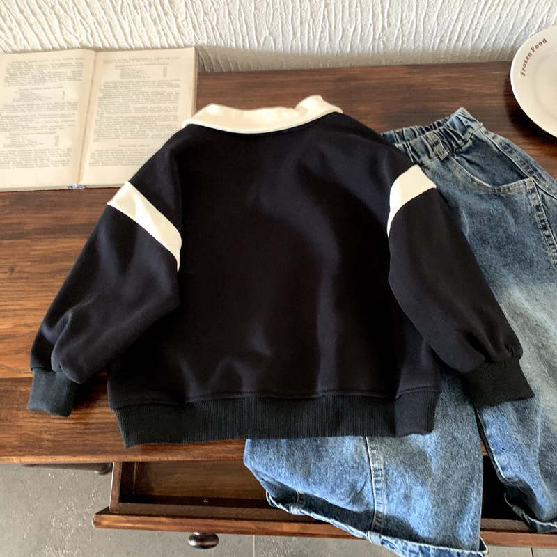 Striped polo shirt baby base shirt girls' top