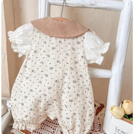 Lightweight Romper for Baby Girls, Short Sleeve - Image 2