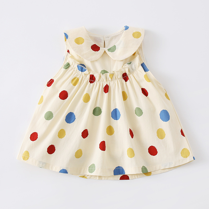 Children's Dot Print Butterfly Backless Dress for Toddler Girls