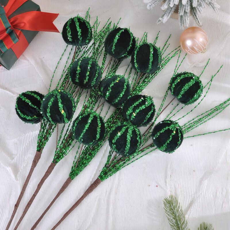 Christmas Fuzzy Ornament Ball, Red Christmas Tree Decoration, Three-Ball Set, Festive Holiday Decor
