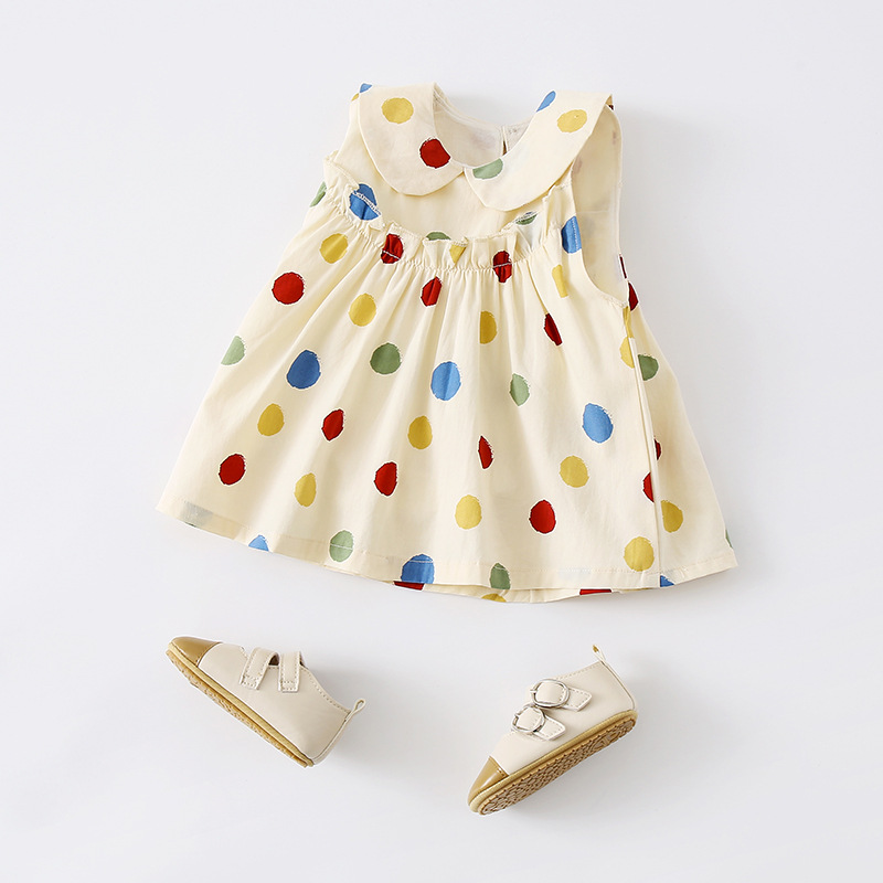 Children's Dot Print Butterfly Backless Dress for Toddler Girls