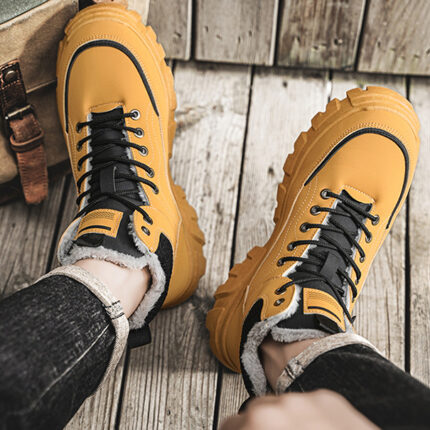 Men's winter suede high top Martin boots men's workwear shoes trendy and versatile thick sole - Image 5