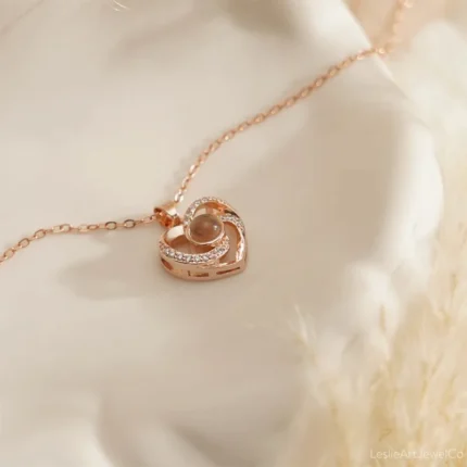 Fashion Heart Necklace Custom Projection Picture Custom Photo Pendant Necklace Valentine's Day Gift Jewelry - Image 6