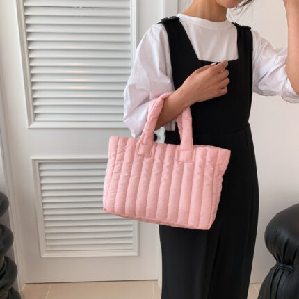 Large Capacity Simple Unique Handheld Bag Cotton Coat Shoulder Fashion Embroidery Tote Bag - Image 5