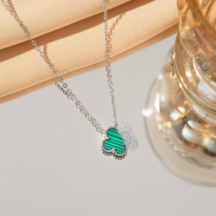 Lucky Clover Necklace Pendant Titanium Steel Double sided Beimu Clavicle Jewelry - Image 10