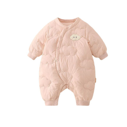 Onesie Baby Warm Bodysuit Newborn Cotton Coat Fleece Lined Thickened Outerwear Crawling Suit - Image 1