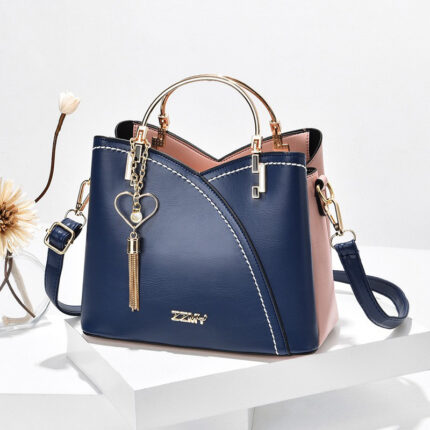 Trendy Handbag Korean Style Color Block Large Capacity Women's Bag Fashion Shoulder Crossbody Bag Wholesale Cross-border Bucket Bag - Image 9