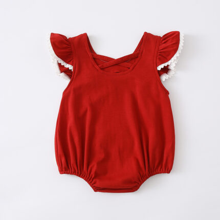 Infant Romper Cartoon Print Sleeveless Triangular Bodysuit 1st Birthday Girl Cute Onesie - Image 3