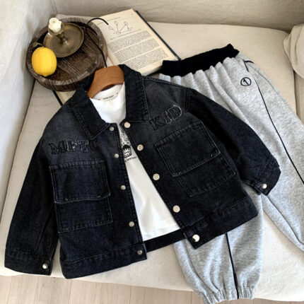 Girls' denim jacket versatile gradient jacket - Image 1